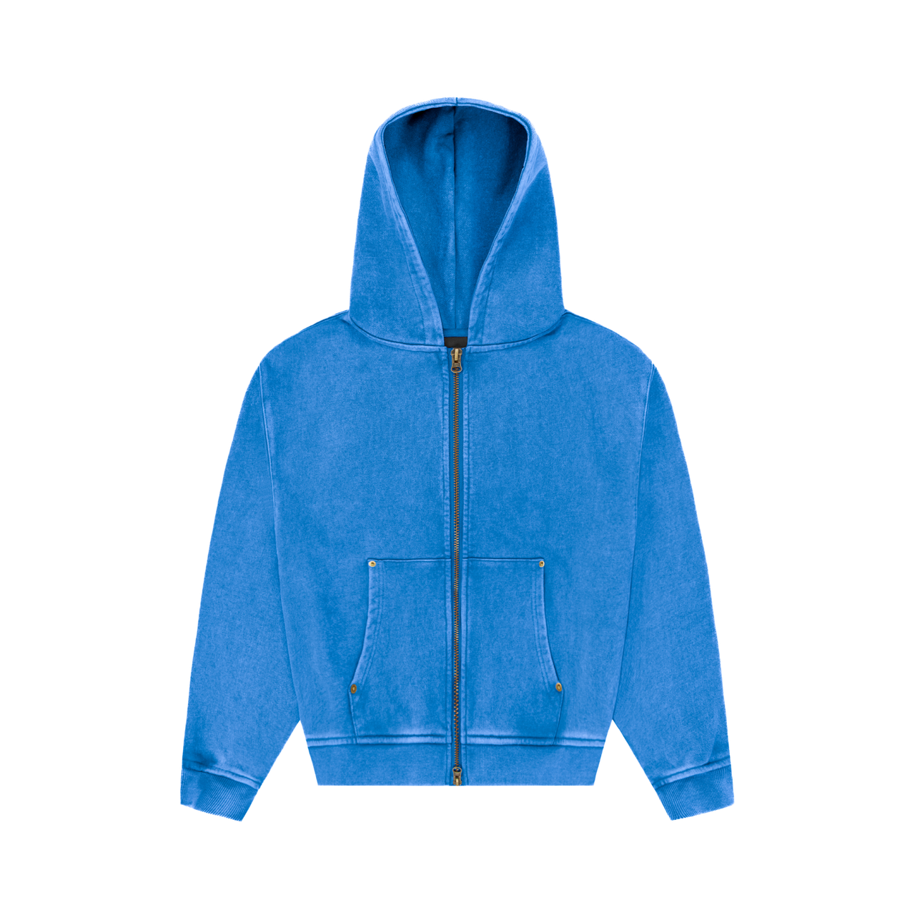 Distressed Logo Zip Hoodie