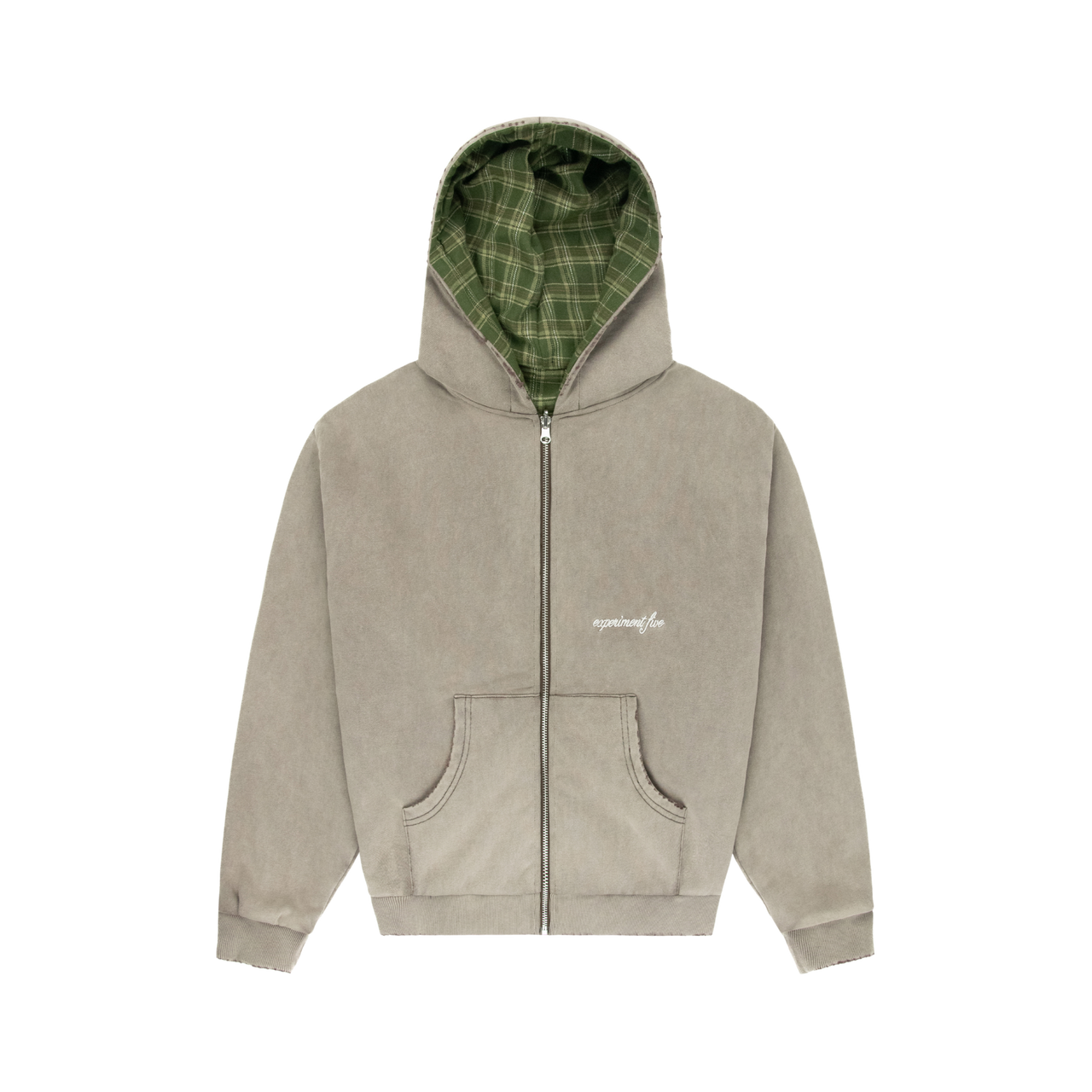 Reversible Plaid Zip Hoodie