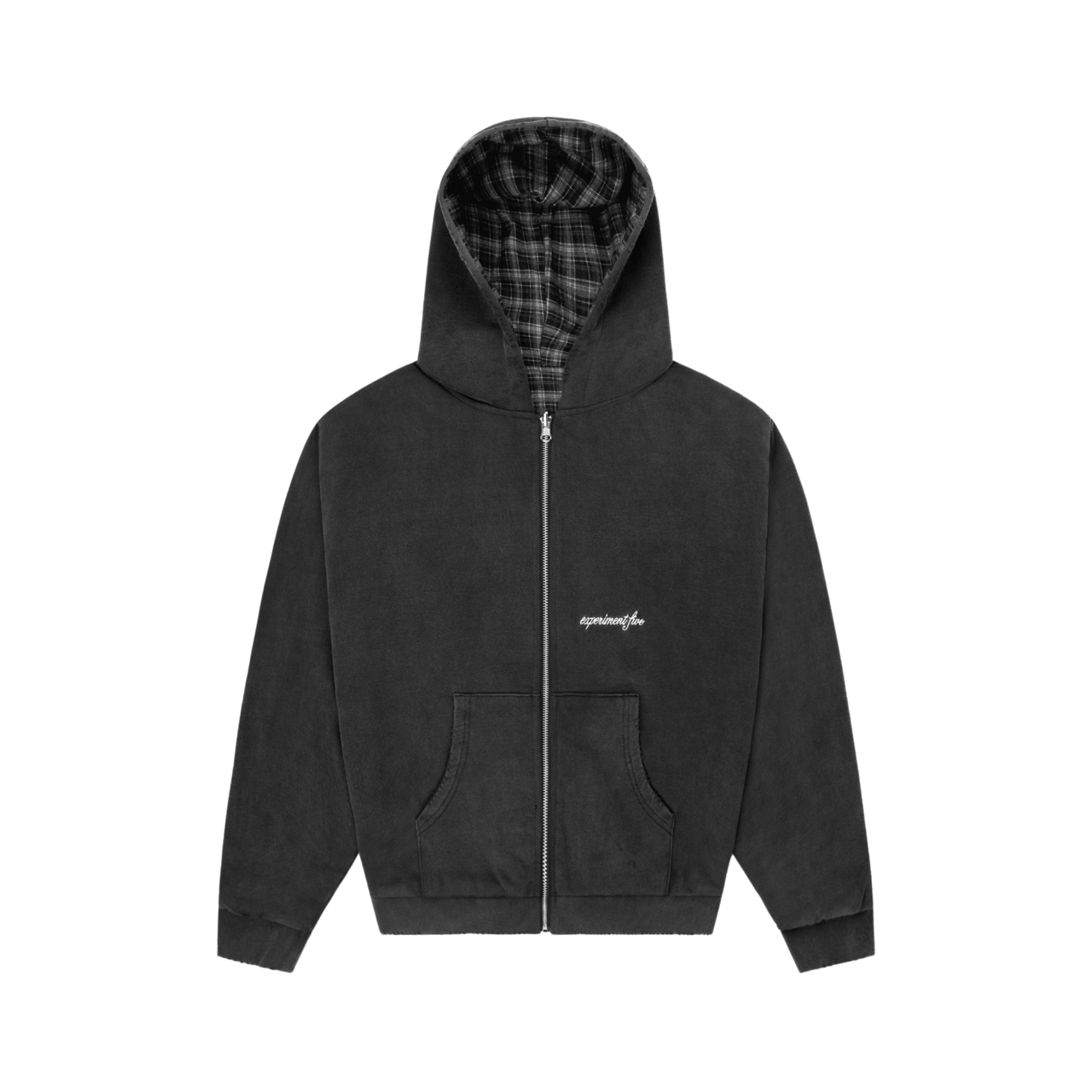 Reversible Plaid Zip Hoodie