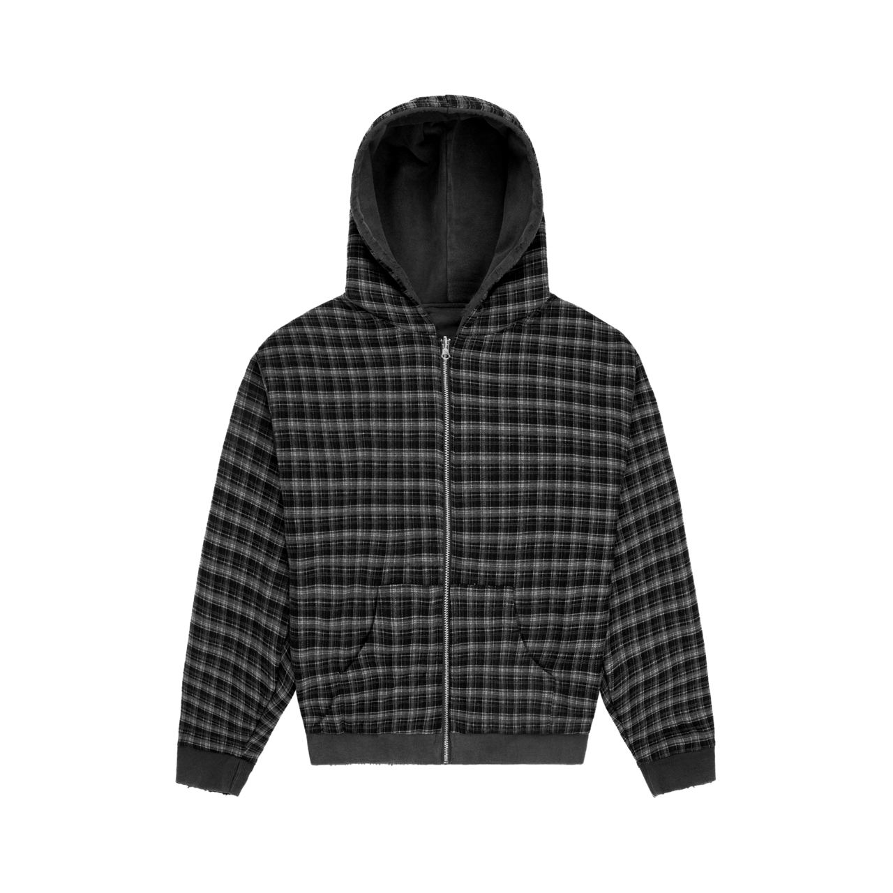 Reversible Plaid Zip Hoodie