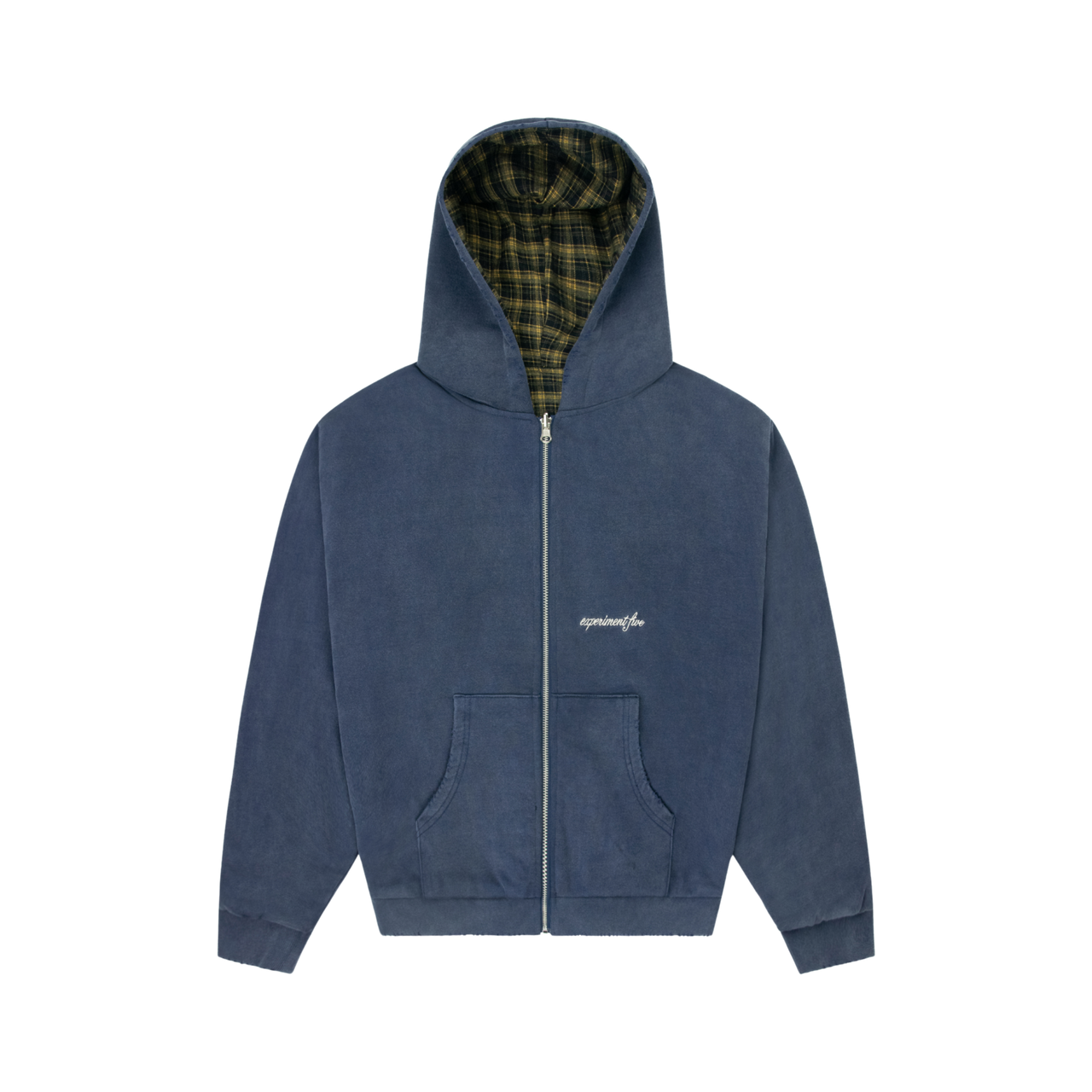 Reversible Plaid Zip Hoodie