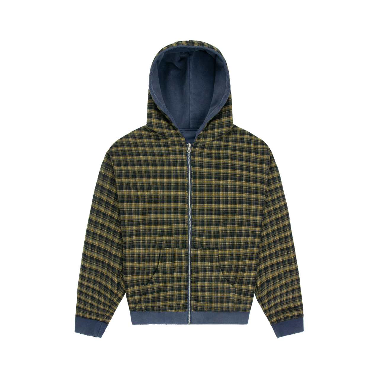 Reversible Plaid Zip Hoodie