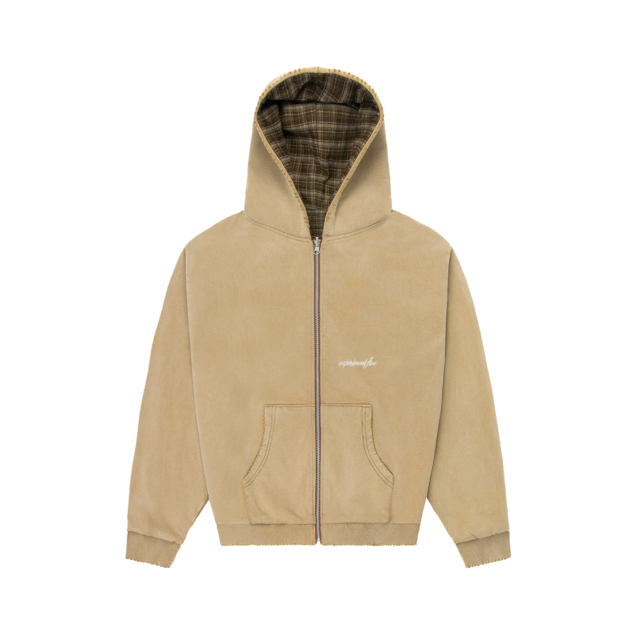 Reversible Plaid Zip Hoodie