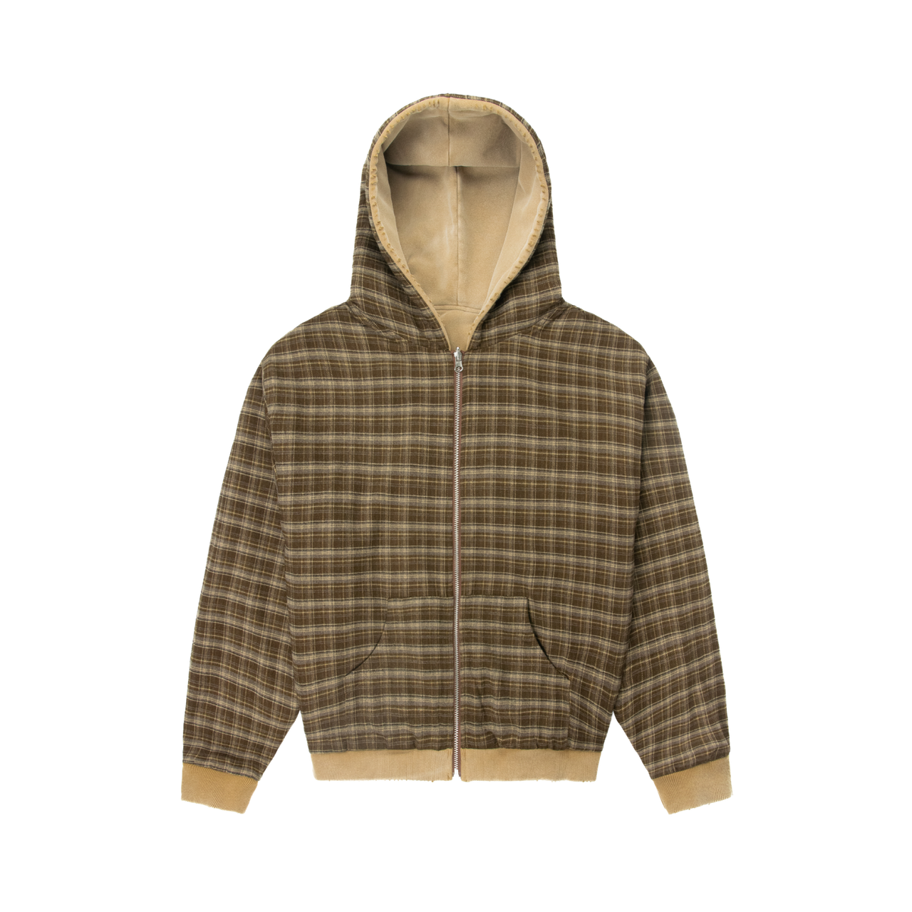 Reversible Plaid Zip Hoodie