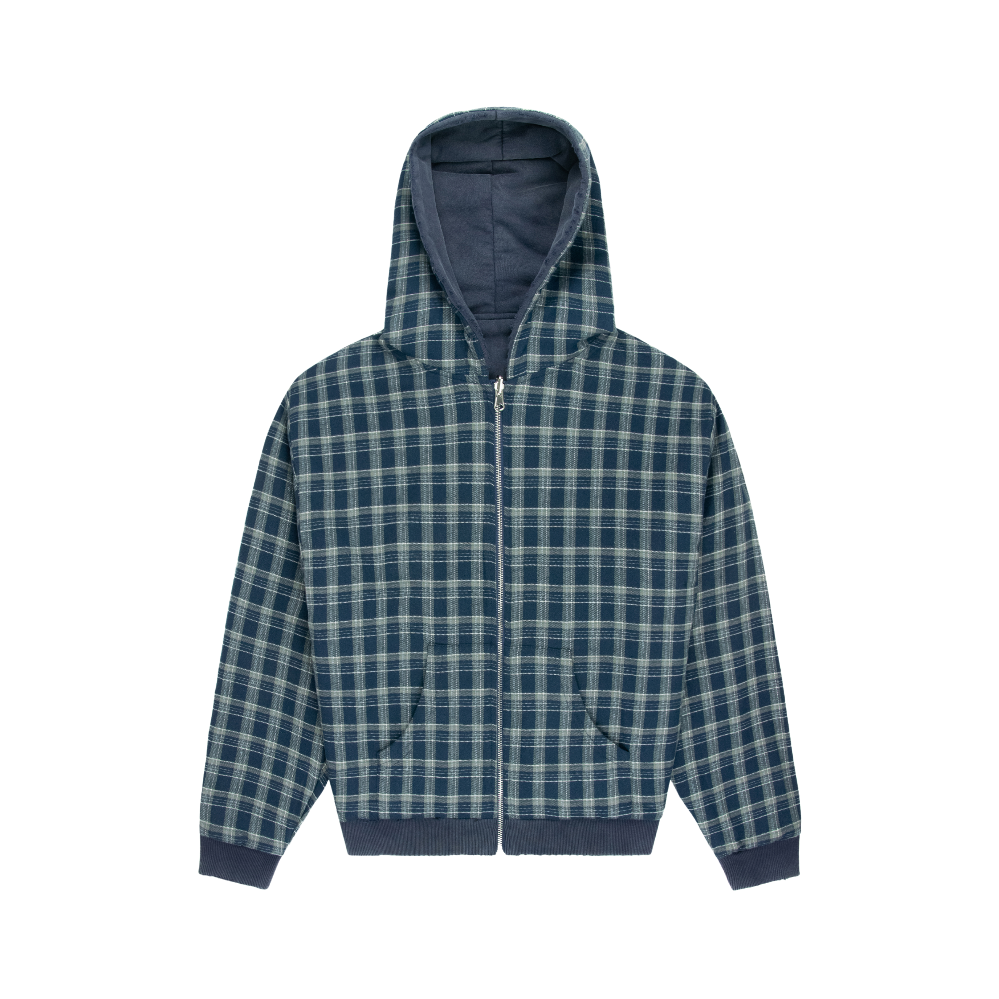 Reversible Plaid Zip Hoodie | Experiment Five Reversible Plaid Zip Hoodie | Experiment Five