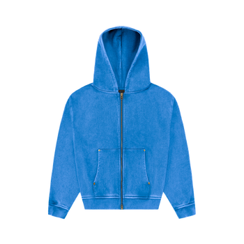 Distressed Logo Zip Hoodie
