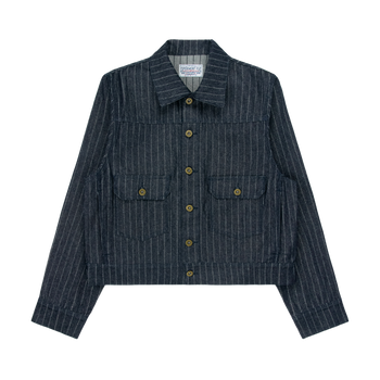 Pinstripe Denim Jacket