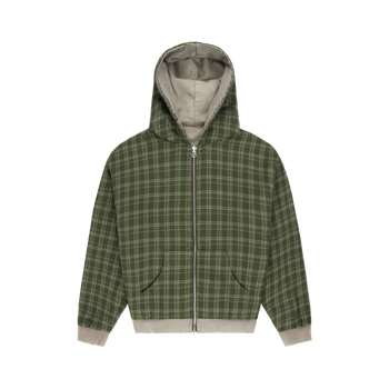 Reversible Plaid Zip Hoodie