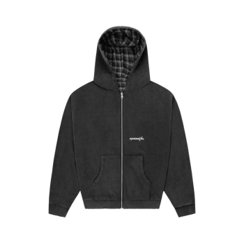 Reversible Plaid Zip Hoodie