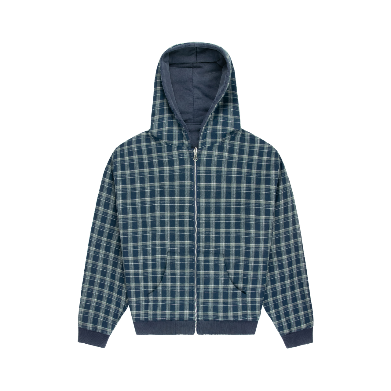 Reversible Plaid Zip Hoodie