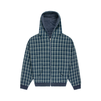 Reversible Plaid Zip Hoodie